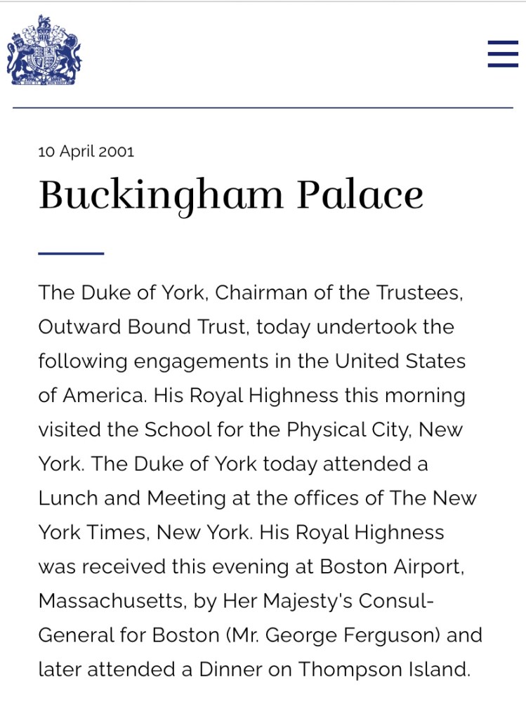 What Prince Andrew Did