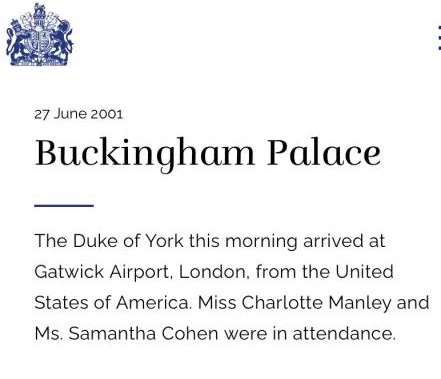 Prince Andrew Latest News